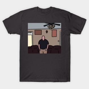 Handdrawn Guy Standing Under The Ceiling Fan Meme T-Shirt